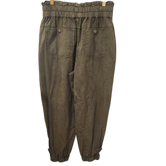 Sea New York Layla green cotton canvas high-waisted pants size 8 - Picture 3 of 9